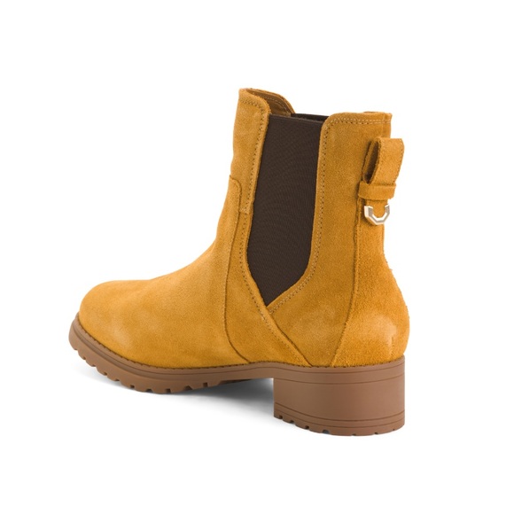 Cole Haan Suede Waterproof Camea Chelsea Boots Amber Color Women’s Size 5 - Picture 5 of 11